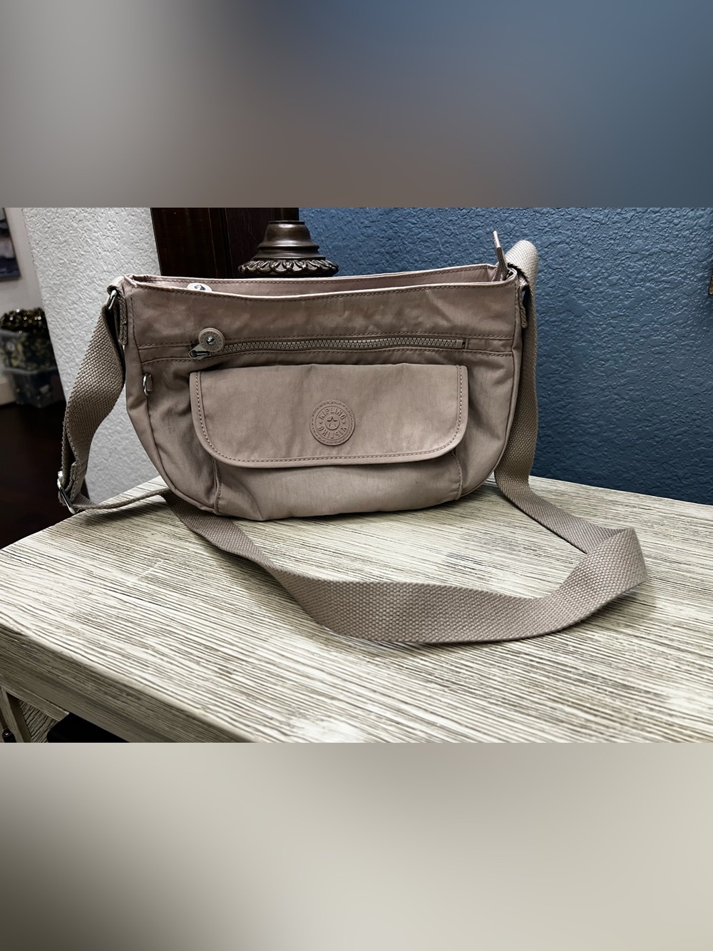 NWOT!!! Kipling Taupe Nylon Messenger Bag with Adjustable Strap